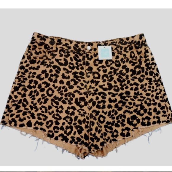 Hayden Pants - HAYDEN 2X 2XL 100% Cotton Twill Animal Print Denim Jeans Shorts Frayed hemline